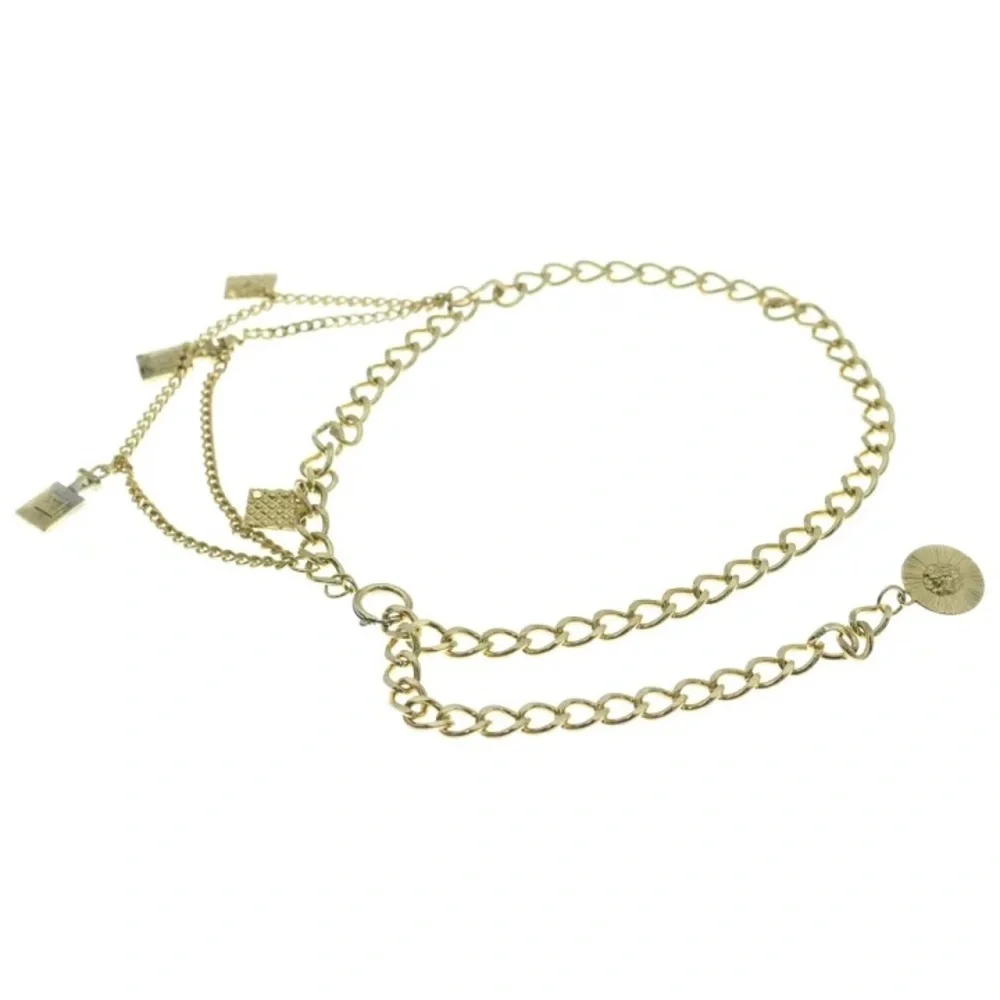 Authentic CHANEL vintage hanging links charms belt 80cm